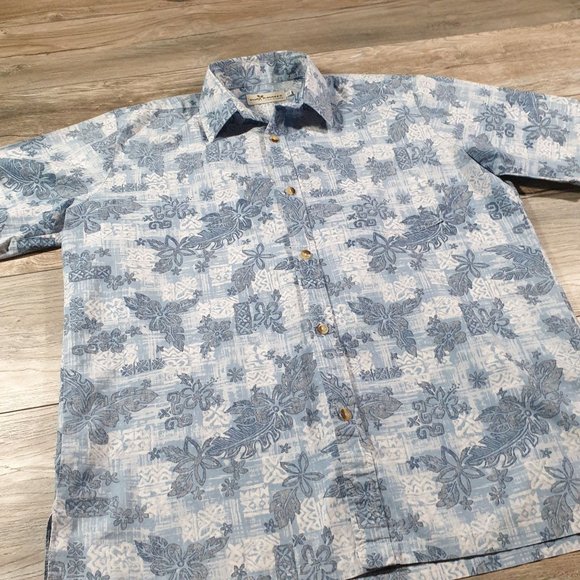 Two Paddles Men Short Short Sleeve Hawaiian Vacation Blue Beach Boho Casual - Picture 2 of 9